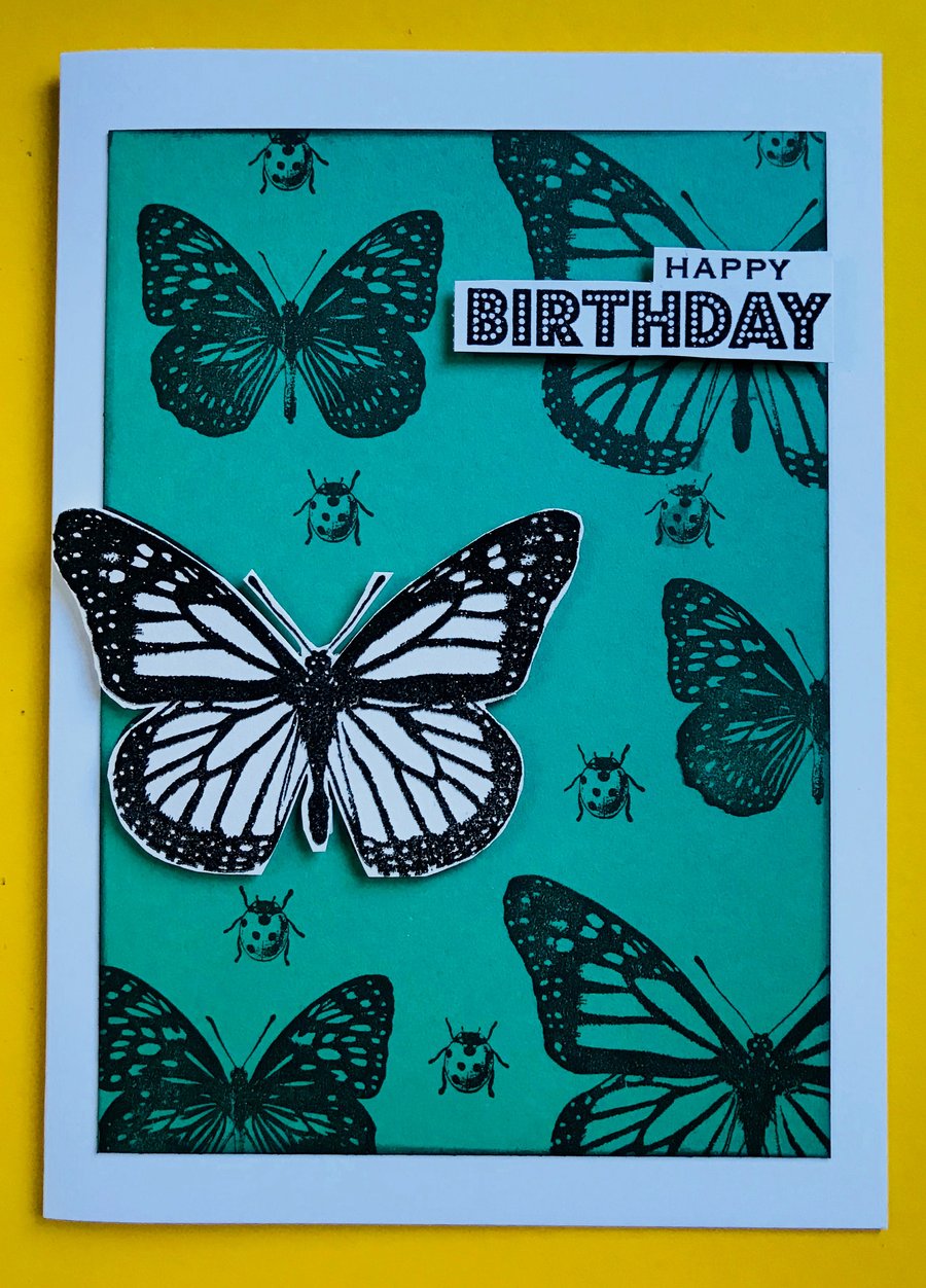 Birthday "Green Wings" Card 