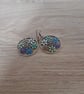 ANTIQUE COPPER AND MULTI COLOURED DANGLE EARRINGS. - Image 5