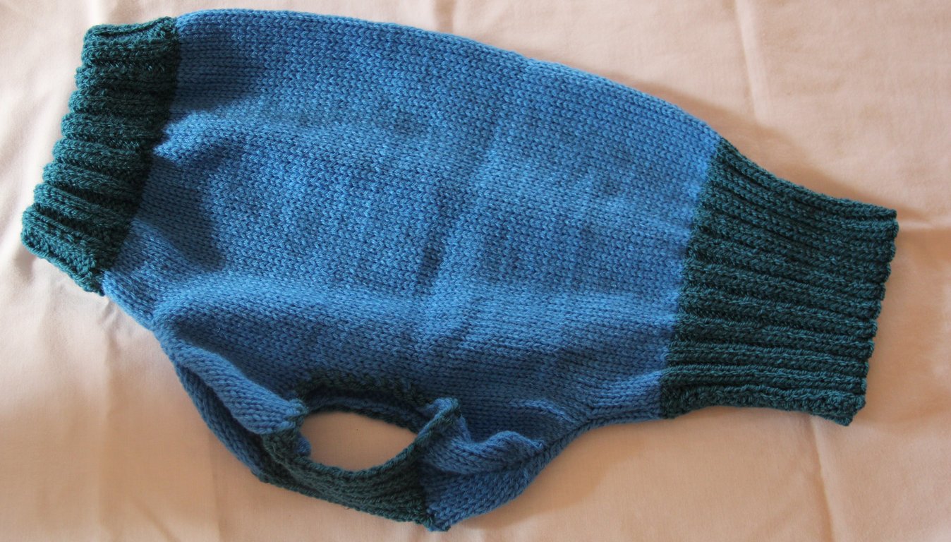 Hettie Whippet Hand Knitted Turquoise & Blue Tank