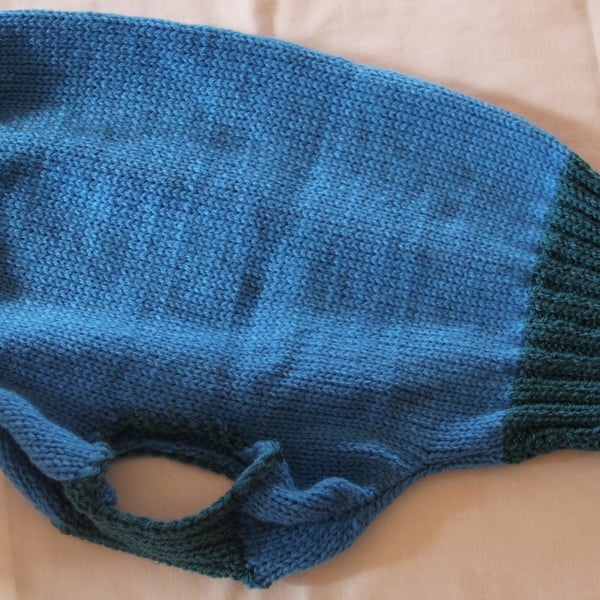 Hettie Whippet Hand Knitted Turquoise & Blue Tank