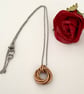Hammered Pure Bronze Mobius Eight Ring Necklace for 8th Anniversary Gift Idea  - Image 3
