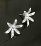 Star of Bethlehem Flower stud earrings made from Silver - Image 7