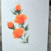 original art hand painted floral card ( ref F 558)
