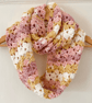 Pink and Mustard Infinity Scarf - Handmade Crochet - Summer Seconds - Image 6