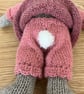 Hand Knitted Rabbit in Pink Outfit - Image 4