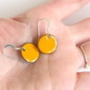 Yellow Enamel Earrings