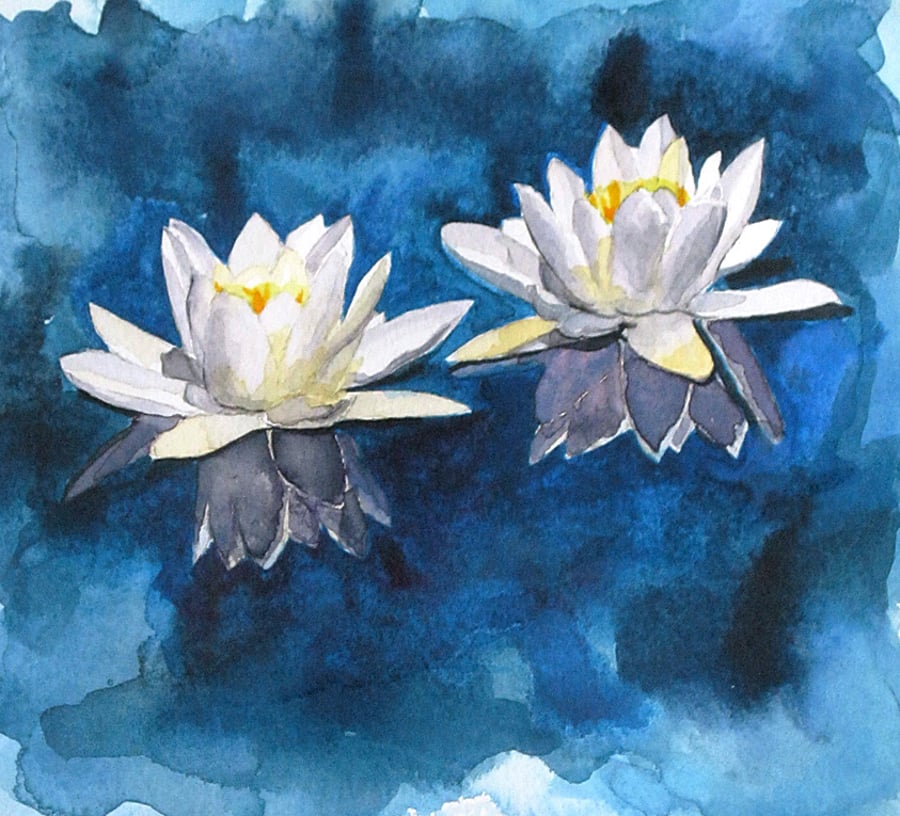 Waterlilies, Original watercolour