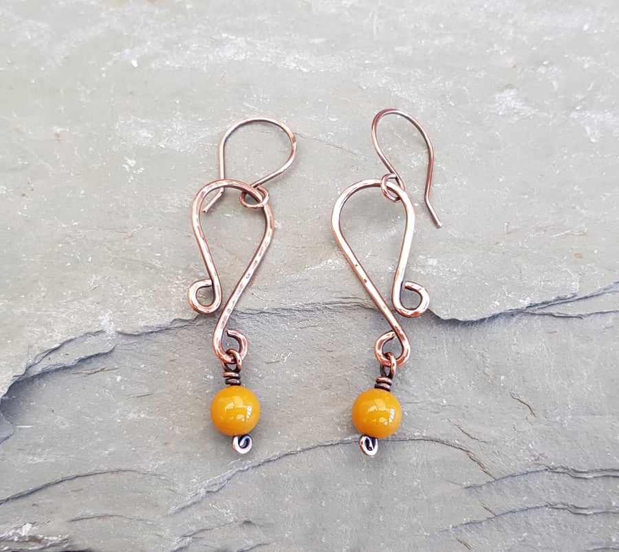 Mookaite Jasper and Copper Earrings