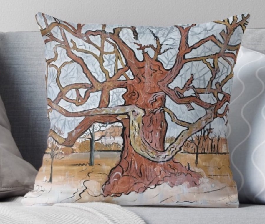 Throw Cushion Featuring The Painting ‘Down Pour’