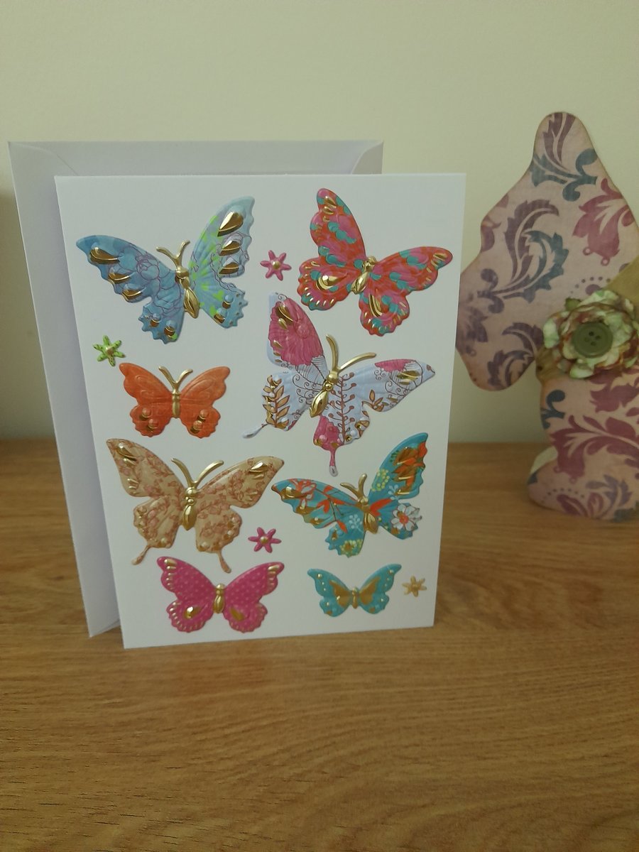 BUTTERFLY GREETING CARD.