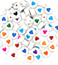 7mm Flat Round Heart Acrylic Beads Multicoloured DIY Jewellery Making