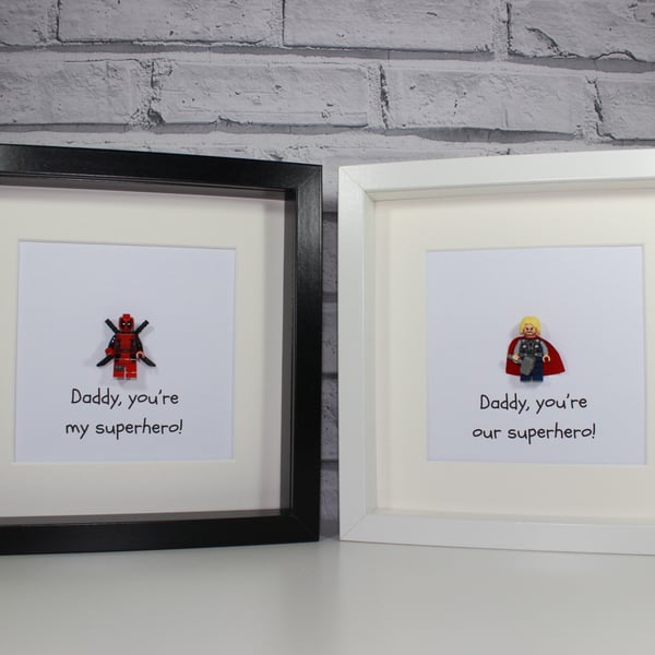SUPERHERO - FATHER'S DAY SPECIAL - FRAMED MINIFIGURE - YOU CHOOSE