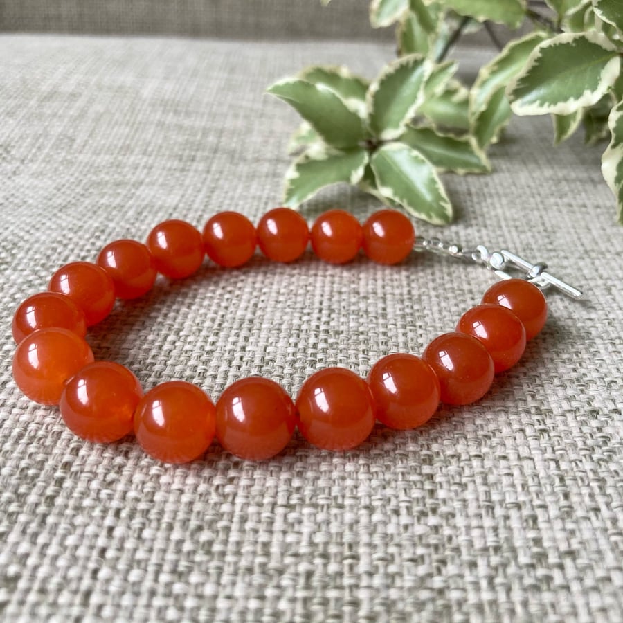 Quartzite Bracelet, Orange, SALE