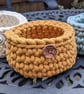 Crochet container, storage pot, desk tidy, recycled