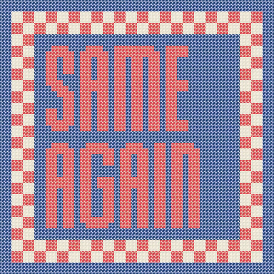 SAME AGAIN Needlepoint Cushion Pattern - Digital Tapestry Chart PDF