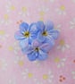 Hand Painted FORGET-ME-NOT BROOCH : Blue Forget-Me-Not Flower Lapel Pin - Image 2