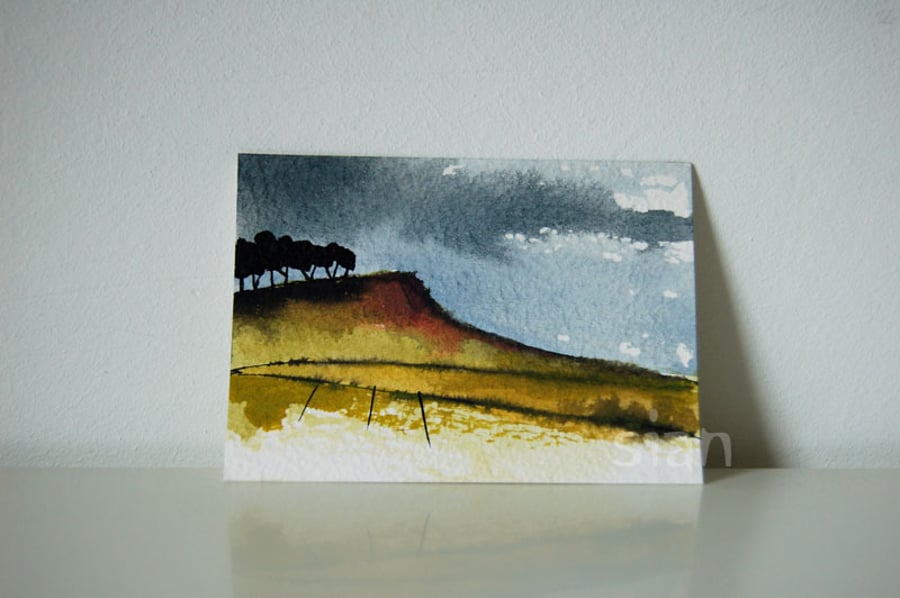 Landscape with trees - Original ACEO