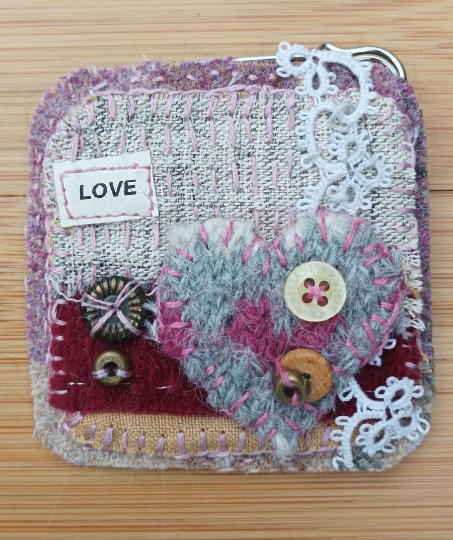 Heart brooch eco Valentine gift