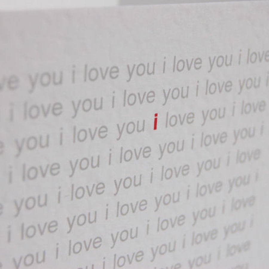"i love you" greetings card