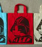 Darth Vadar Cat Tote Hand Printed Cream Mini Tote Shopping Bag - Image 5