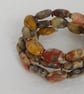 Beaded Memory Wire Bracelet with Picture Jasper Stones - Image 3
