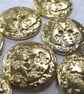 10 Medium Flat Embossed Bird Buttons - Image 3
