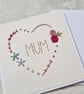  Mum Embroidered Card, Mother's Day Card, New Mum Card - Image 2