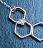 Sterling Silver Honeycomb Necklace with Bee - Image 2