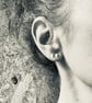 Minimalist brass & sliver stud earrings – small oval studs for everyday - Image 4
