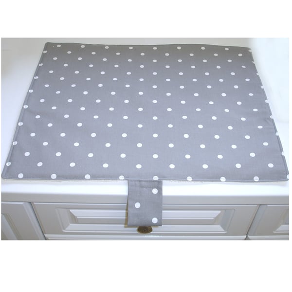 Mat Pad Cover Everhot 60 Range Grey Polka Dots Spots White