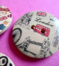 8 x Round London Wood Patterned Buttons  2 holes - Image 3