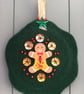 Hand Embroidered Gingerbread Tree Decoration  - Image 4