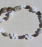 Coffee Agate & Clear Quartz Gemstone Beaded Necklace "Caramel Sparkle" - Image 5