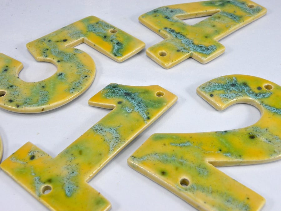 Stoneware House Tiles weahterproof glaze Ceramic house Address Number