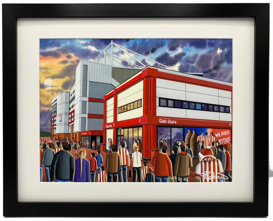Stoke City, Bet 365 Stadium Framed, Football Art Print 14" x 11" Frame 