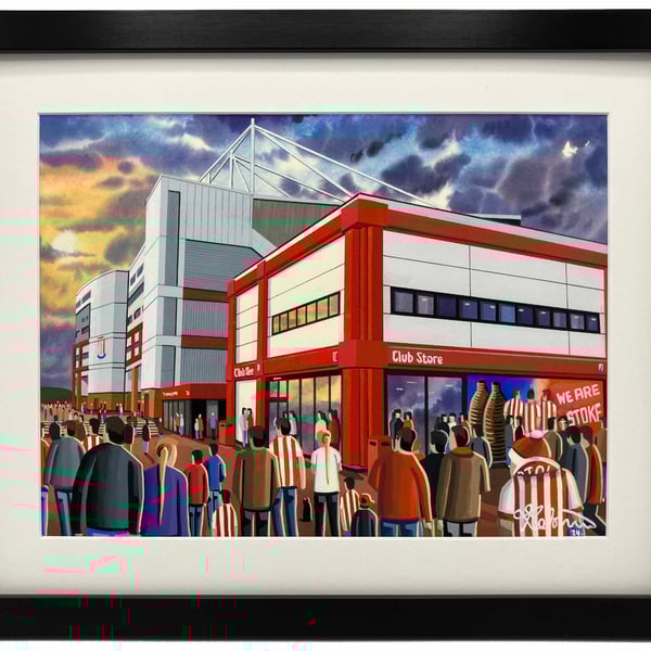 Stoke City, Bet 365 Stadium Framed, Football Art Print 14" x 11" Frame 