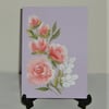 original art hand painted floral greetings card ( ref F 906 )