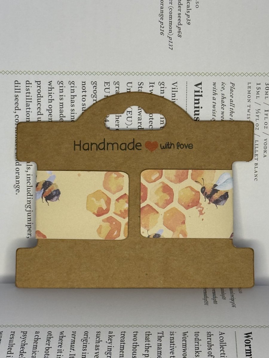 Bee Print Magnetic Bookmarks (Pair)