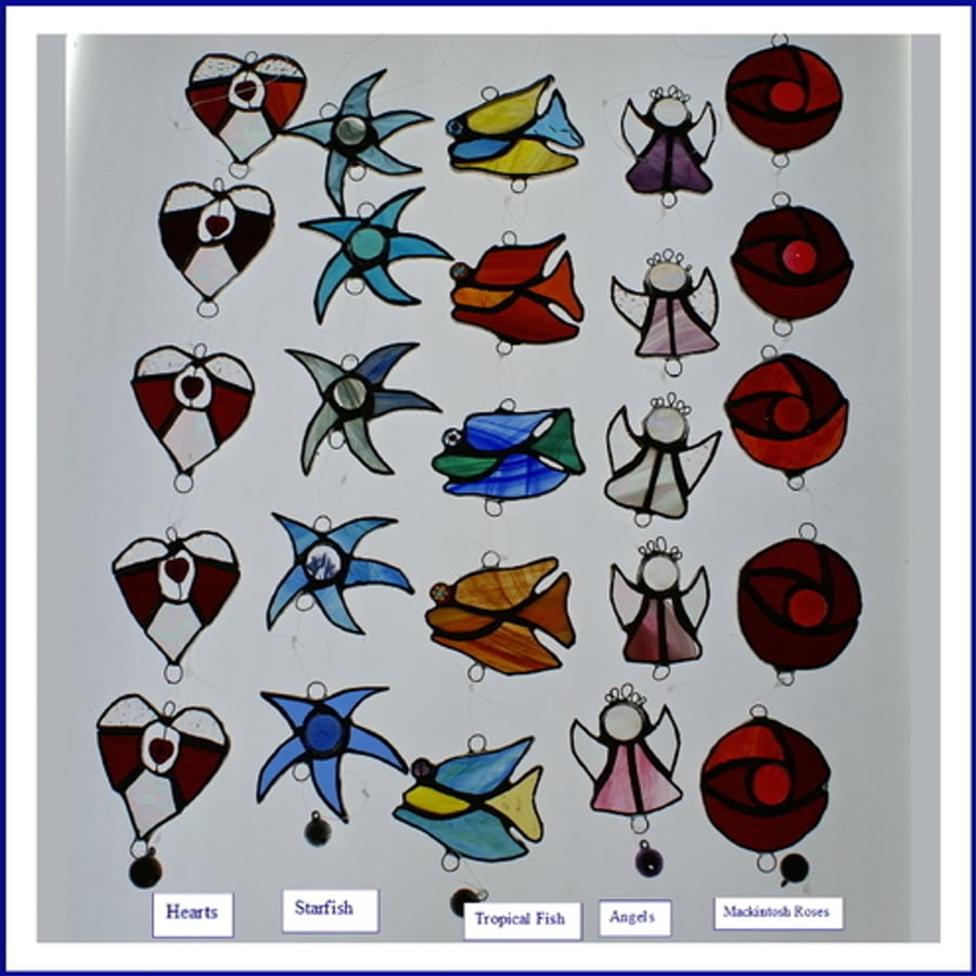 Angel String Mobile Suncatcher Stained Glass 