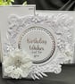 Personalised Luxury handmade Z-Fold Birthday card and decorated box