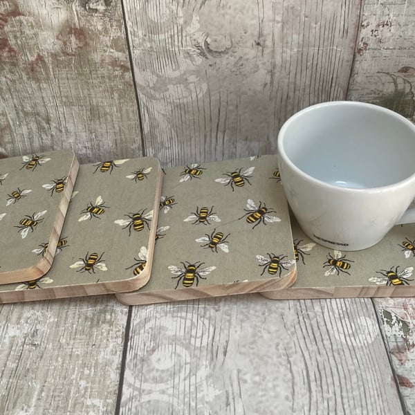 Bumble Bee Coasters Set of 4 