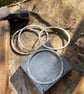 Round oxidised Sterling silver bangle with beaten texture - Image 10
