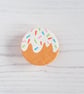 Ice cream cone magnetic needle minder, polymer clay, Summer, food - Image 1