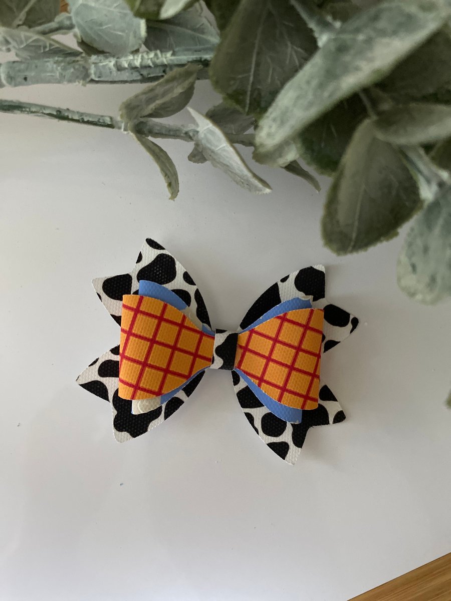 Toy story theme hair bow, toddler bow, Disney theme bow