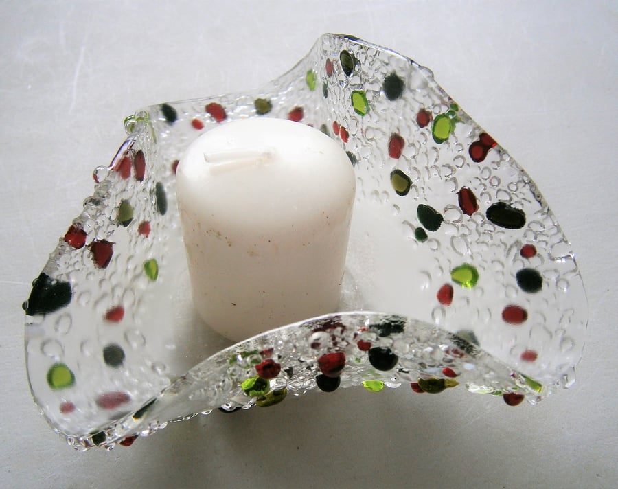 Fused glass decorative dish