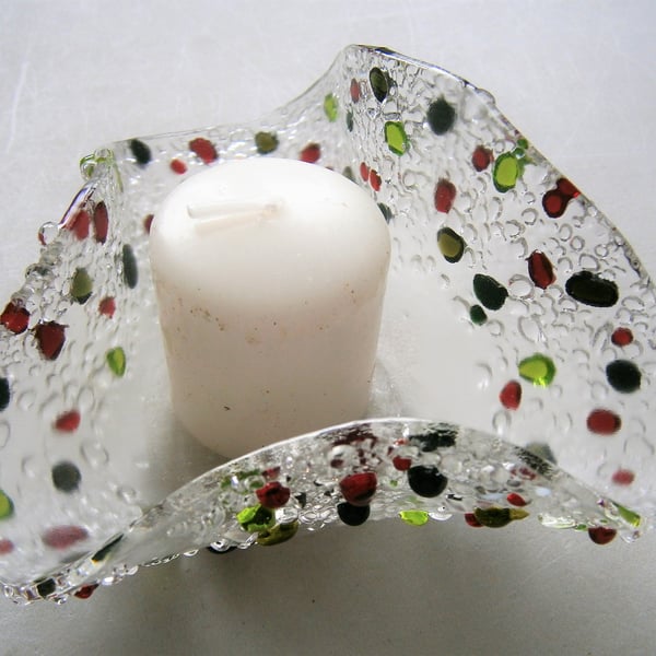 Fused glass decorative dish