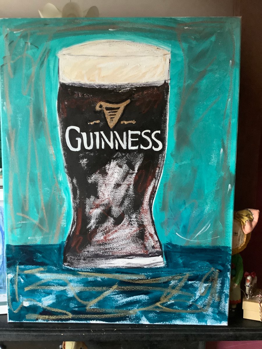 Guinness painting. Irish art. Home decor, drink, men, gift, colourful