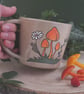 Hand painted stoneware mug