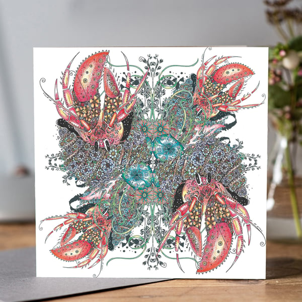 Hermit Crab Kaleidoscope Greeting card