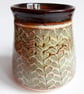 Mug Patterned Brown Glazed  - Hand Thrown Stoneware Ceramic Mug  - Image 3